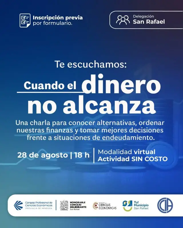Dictarán una charla abierta y gratuita sobre endeudamiento y finanzas familiares