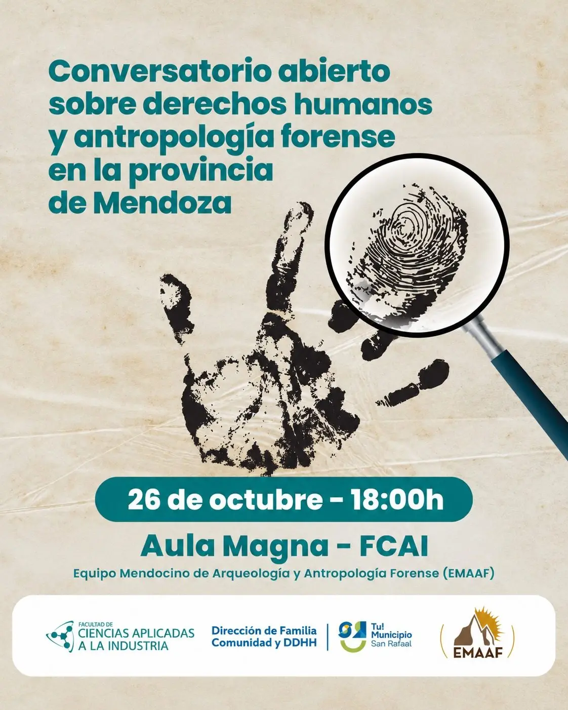 San Rafael será sede de un conversatorio sobre Antropología Forense