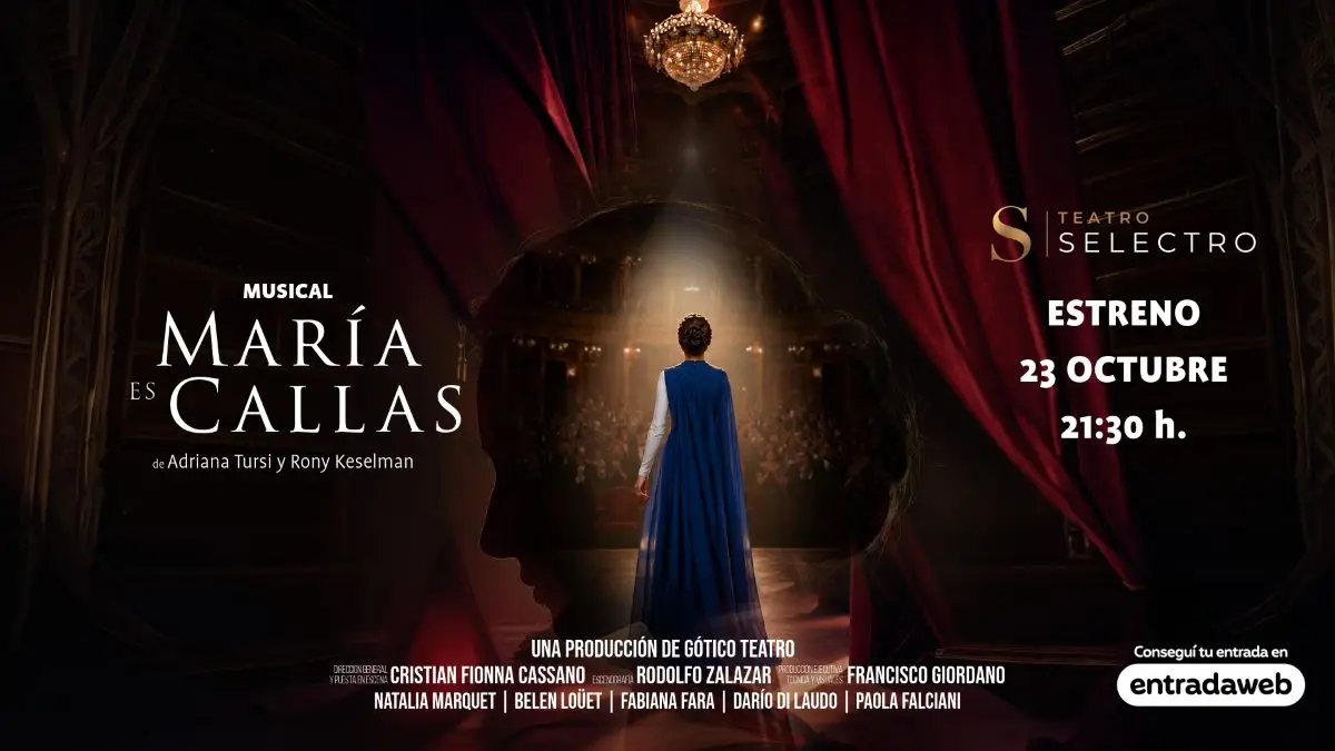 El musical "María es Callas" llega a Mendoza en una imponente producción de Gótico Teatro