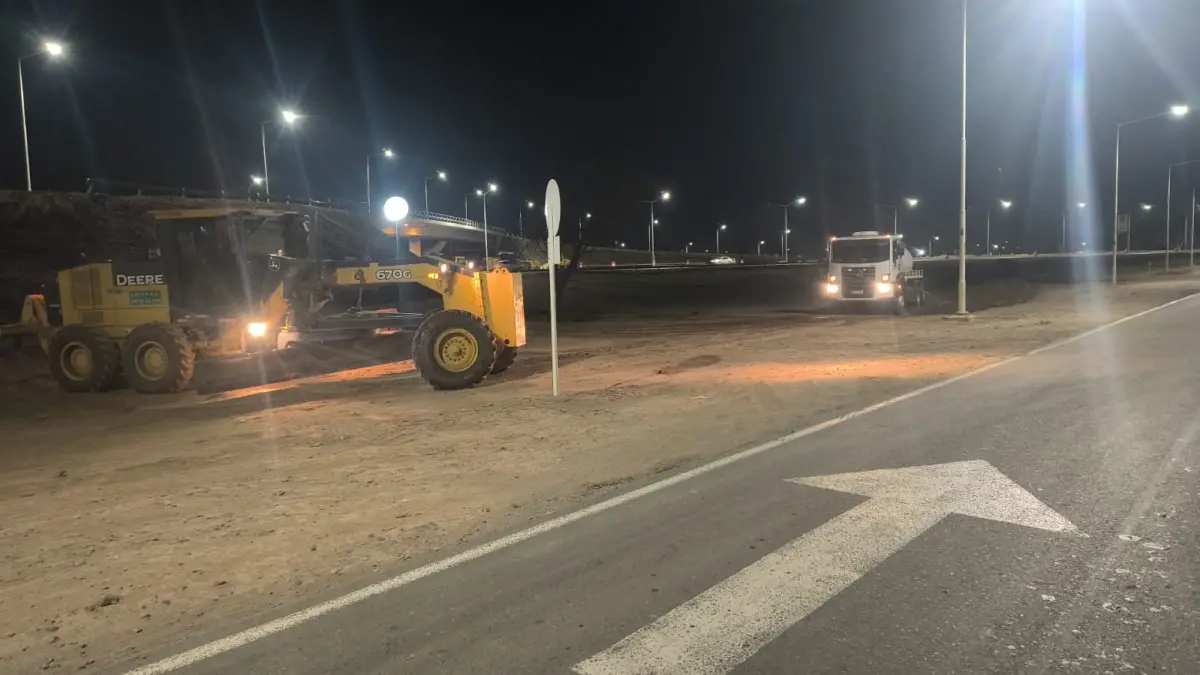 Obras en el Acceso Este en Guaymallén: el Gobierno mantiene trabajos nocturnos permanentes y prepara un esquema de desvíos a la altura de Urquiza