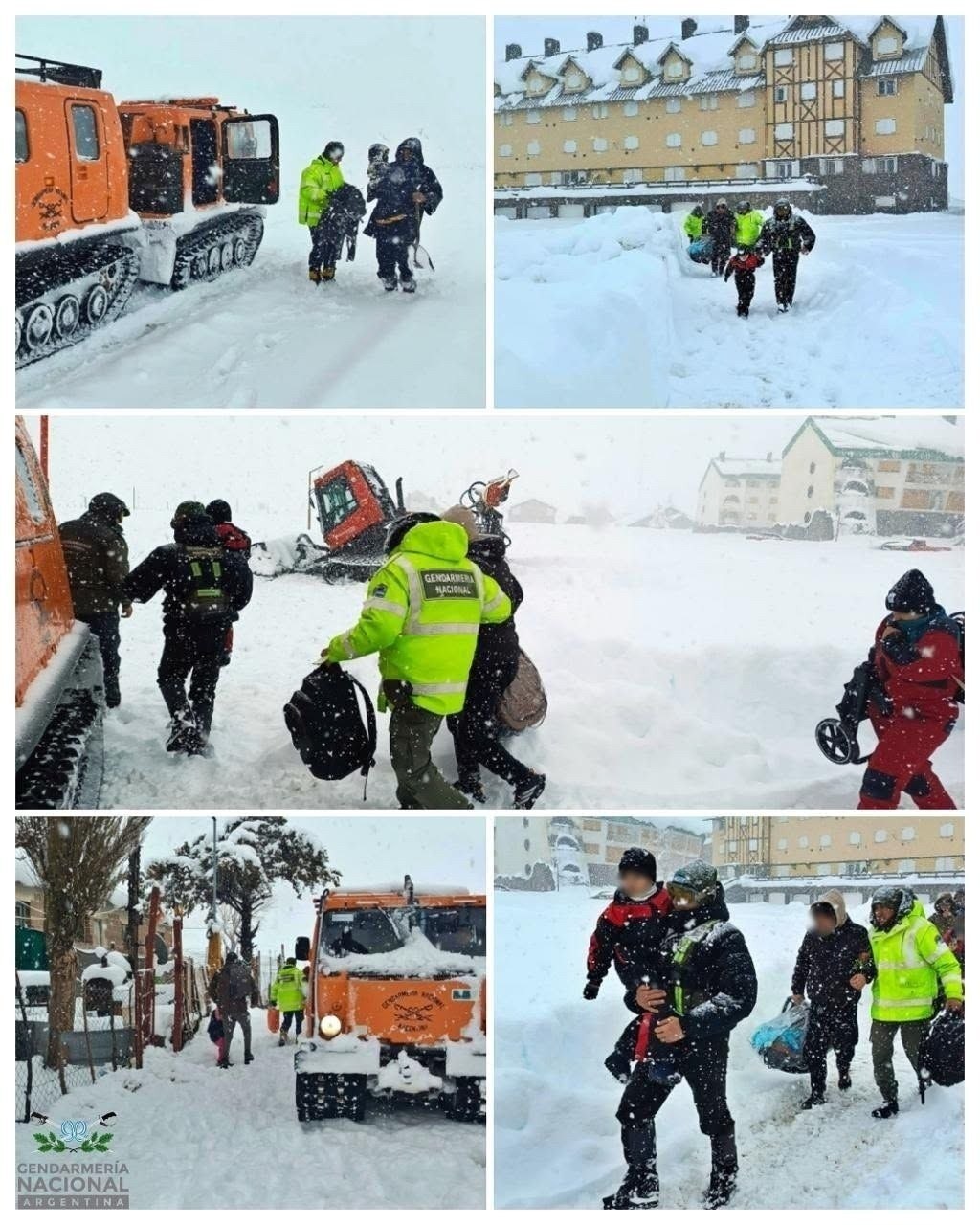 Gendarmería rescató a 30 personas varadas por la nieve en la cordillera mendocin