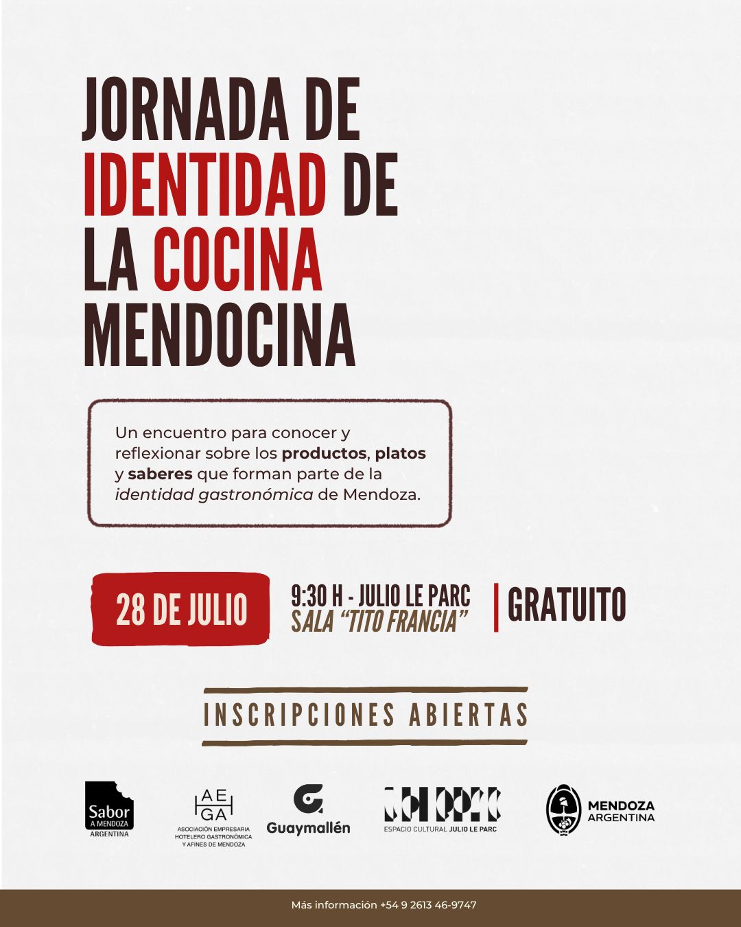 Guaymallén invita a un conversatorio sobre la “Identidad de la Cocina de Mendoza”