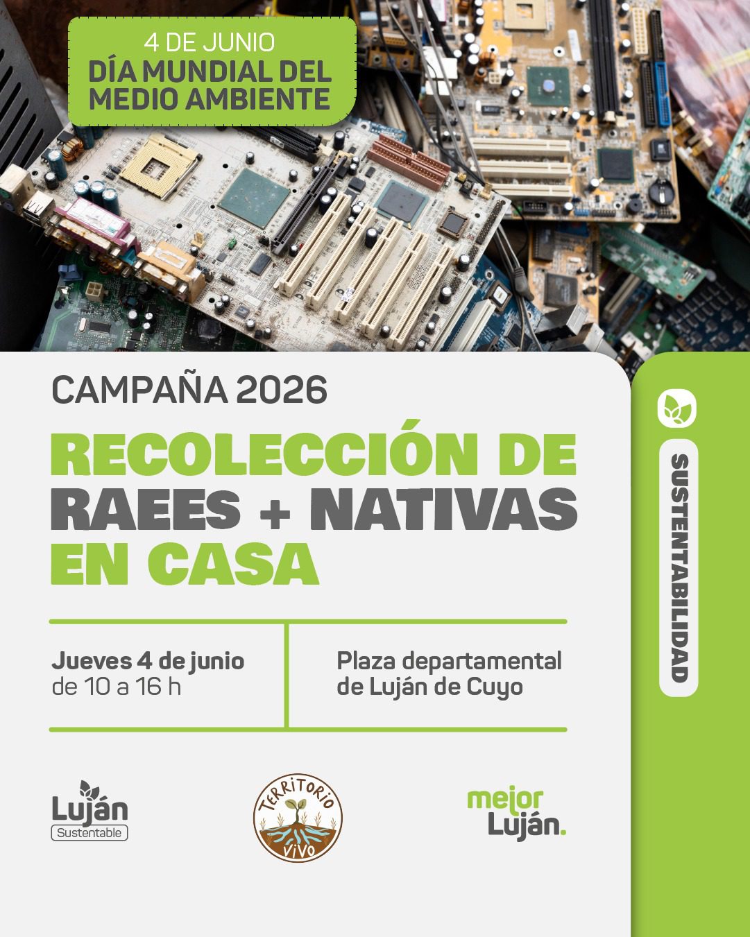 Luján de Cuyo impulsa una nueva campaña dereciclajeelectrónicoy entrega deplantasnativas