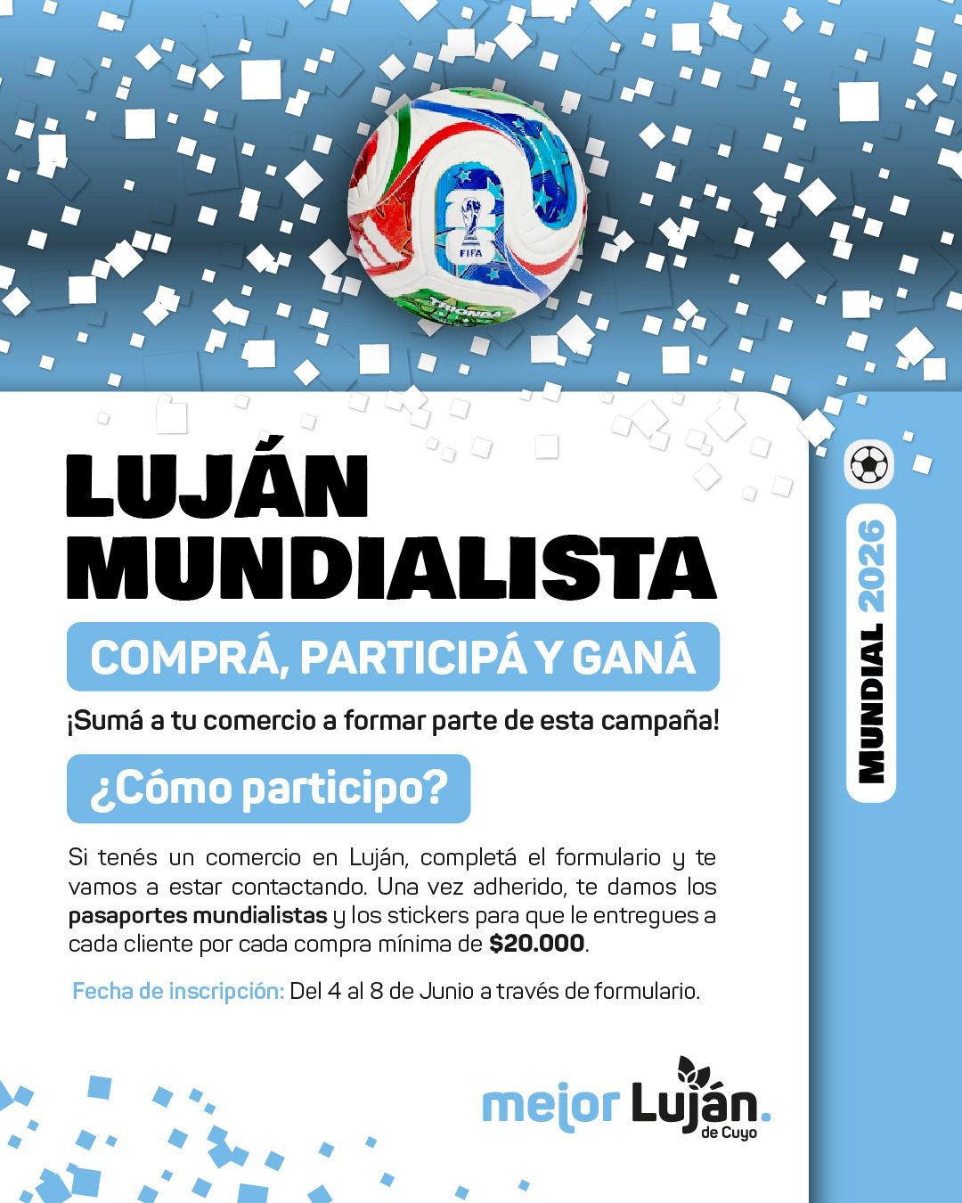 “Luján Mundialista”, una campaña para impulsar las compras locales y premiar a los vecinos