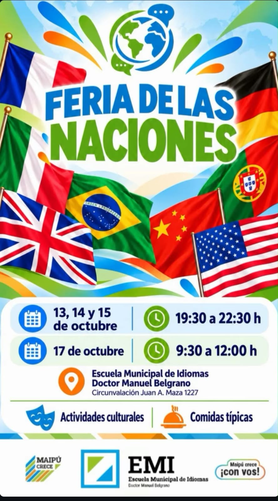 Maipú realiza la “Feria de las Naciones” en la Escuela Municipal de Idiomas