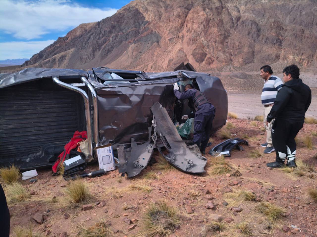 Personal policial y del SEC asistieron un accidente vial en Uspallata